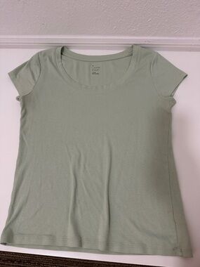 a new day Light Sage Scoop Neck Short Sleeve Tee